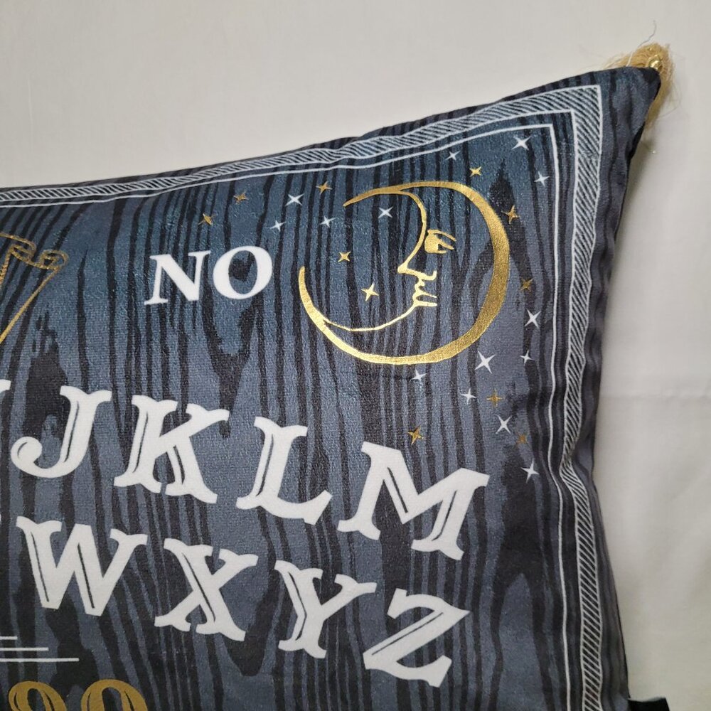 Cynthia Rowley Halloween Throw Pillow Ouija Board Black Gold Gothic Whimsigoth - Picture 7 of 14